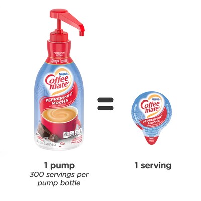 Coffee-mate Liquid Coffee Creamer, Pump Dispenser, Peppermint Mocha, 1.5 Liter (29600)
