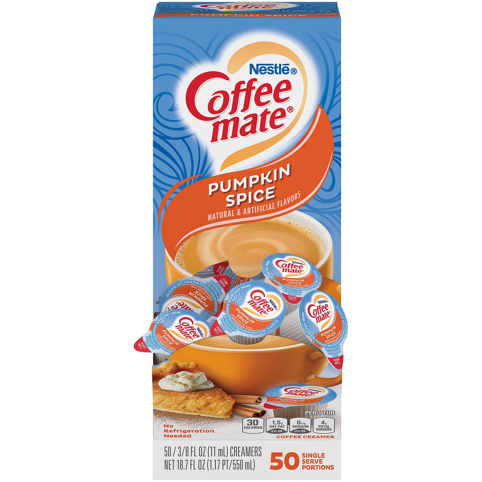 Coffee mate Pumpkin Spice Coffee Creamer, 50/Box (NES75520)