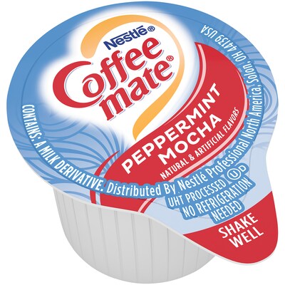 Coffee-mate Peppermint Mocha Liquid Coffee Creamer Singles, 0.38 oz., 50/Box (76060Q)