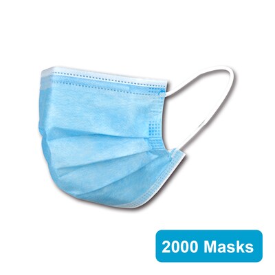 Disposable Earloop Face Mask, Blue, 2000/Carton (WXDKZ0007-CC)