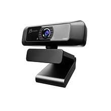 J5create Create 2 USB 360° Rotation & 1080P HD Webcam, 2 Megapixels, Black (JVCU100)