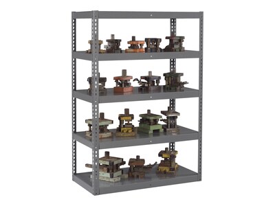 Tennsco Z-Line Die Rack 5-Shelf Steel Shelving Unit, 96, Medium Gray (RXHS-962484)