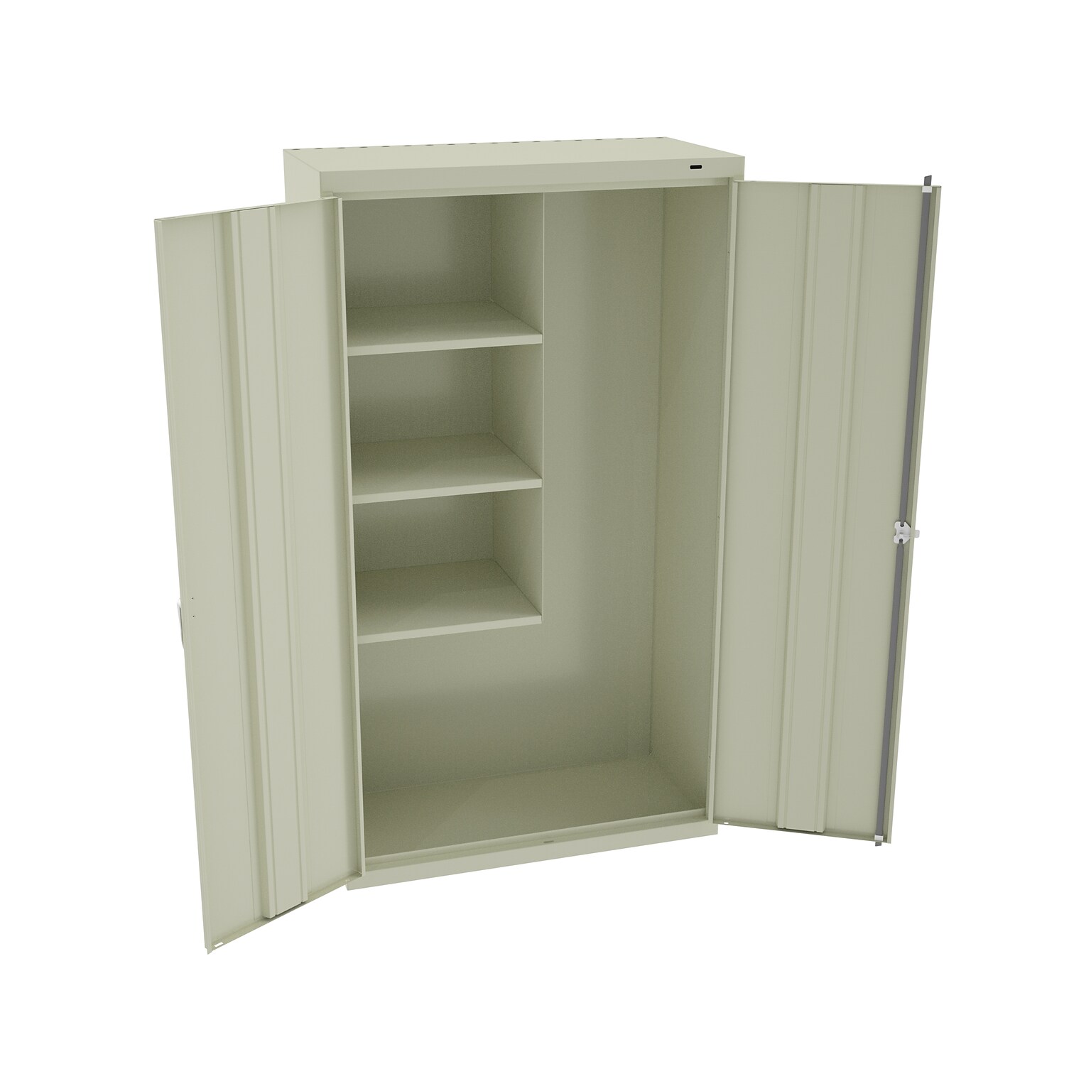 Tennsco 64 Steel Janitorial Supply Cabinet with 3 Shelves, Champagne/Putty (JAN6618DH-CPY)