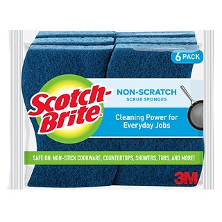 Scotch-Brite® Non-Scratch Scrub Sponge, Blue, 6/Pack (526-5)