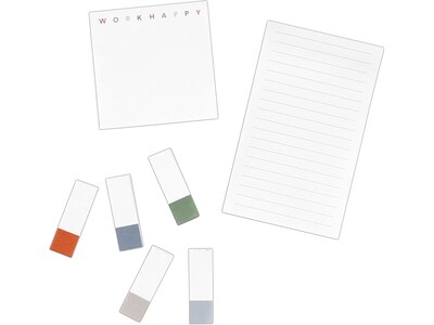 Poppin Work Happy Sticky Note Set, Everyday, Lagoon, 2 Pads/Pack (107471)