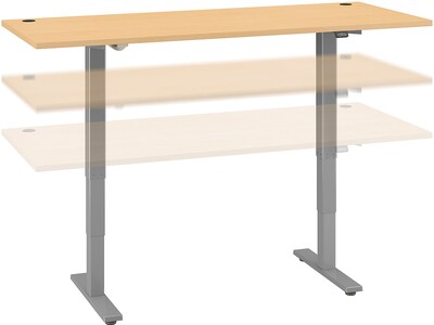 Bush Business Furniture Move 40 Series 28''-48'' Adjustable Standing Desk, Natural Maple/Cool Gray Metallic (M4S7230ACSK)