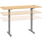 Bush Business Furniture Move 40 Series 28''-48'' Adjustable Standing Desk, Natural Maple/Cool Gray Metallic (M4S7230ACSK)
