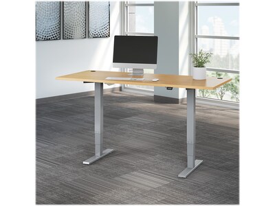 Bush Business Furniture Move 40 Series 28''-48'' Adjustable Standing Desk, Natural Maple/Cool Gray Metallic (M4S7230ACSK)