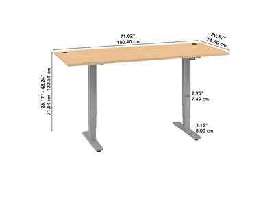 Bush Business Furniture Move 40 Series 28''-48'' Adjustable Standing Desk, Natural Maple/Cool Gray Metallic (M4S7230ACSK)