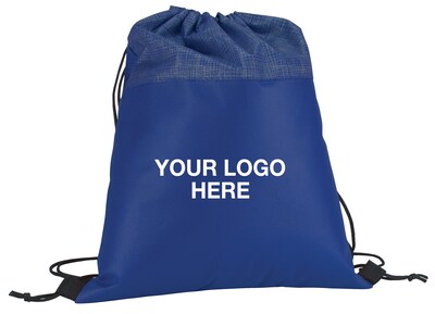 Custom Drawstring Two Tone Bag; 15-1/4x12-3/4", (QL48635)