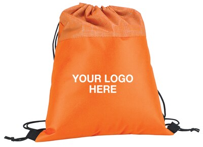 Custom Drawstring Two Tone Bag; 15-1/4x12-3/4", (QL48635)