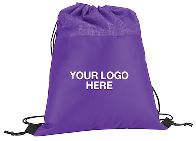 Custom Drawstring Two Tone Bag; 15-1/4x12-3/4", (QL48635)