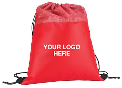 Custom Drawstring Two Tone Bag; 15-1/4x12-3/4", (QL48635)