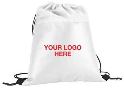 Custom Drawstring Two Tone Bag; 15-1/4x12-3/4", (QL48635)