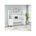 Bush Furniture Somerset 72W Office Desk with Drawers and Hutch, White (SET018WH)