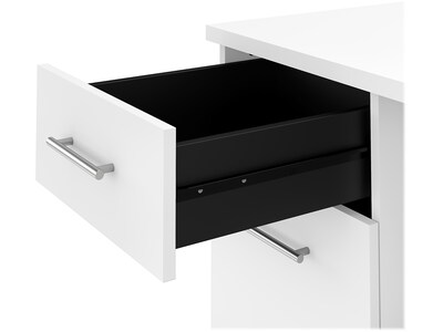 Bush Furniture Somerset 72"W Office Desk with Drawers and Hutch, White (SET018WH)