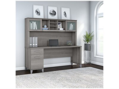 Bush Furniture Somerset 72W Office Desk with Drawers and Hutch, Platinum Gray (SET018PG)