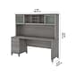 Bush Furniture Somerset 72"W Office Desk with Drawers and Hutch, Platinum Gray (SET018PG)