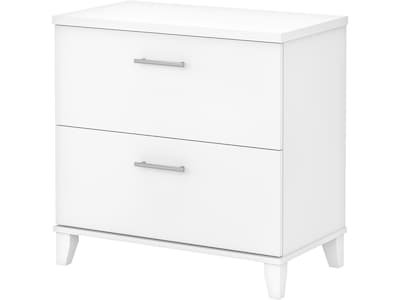 Bush Furniture Somerset 2-Drawer Lateral File Cabinet, Letter/Legal, White, 30 (WC81980)