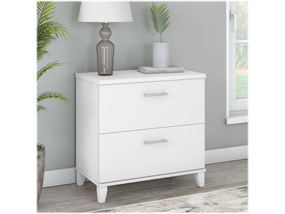Bush Furniture Somerset 2-Drawer Lateral File Cabinet, Letter/Legal, White, 30" (WC81980)