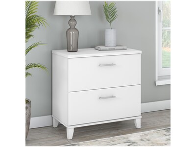 Bush Furniture Somerset 2-Drawer Lateral File Cabinet, Letter/Legal, White, 30 (WC81980)