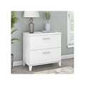 Bush Furniture Somerset 2-Drawer Lateral File Cabinet, Letter/Legal, White, 30 (WC81980)