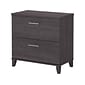 Bush Furniture Somerset 2-Drawer Lateral File Cabinet, 29" x 30", Letter/Legal, Storm Gray (WC81580)