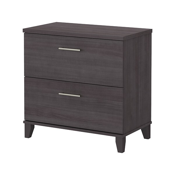 Bush Furniture Somerset 2-Drawer Lateral File Cabinet, Letter/Legal, Storm Gray, 30 (WC81580)