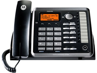 Motorola 2-Line Phone with Digital Answering, Black (ML25254)