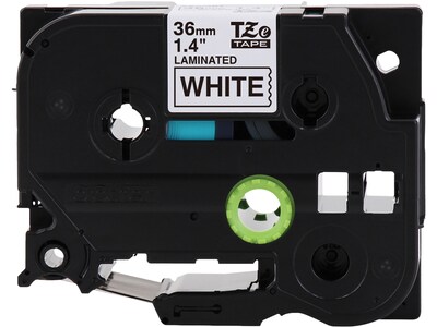 Brother P-touch TZe-M365 Label Maker Tape, 1.42W, White on Matte Black