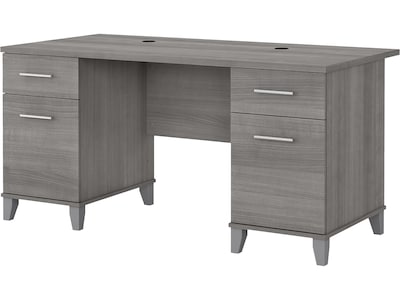 Bush Furniture Somerset 60W Office Desk with Drawers, Platinum Gray (WC81228K)