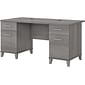 Bush Furniture Somerset 60"W Office Desk with Drawers, Platinum Gray (WC81228K)