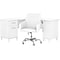 Bush Furniture Somerset 60W L Shaped Desk with Mid Back Leather Box Chair, White (SET022WH)