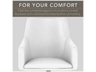 Bush Furniture Somerset 60"W L Shaped Desk with Mid Back Leather Box Chair, White (SET022WH)