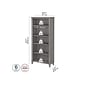 Bush Furniture Somerset 65"H 5-Shelf Bookcase with Adjustable Shelves, Platinum Gray Laminate (WC81265)