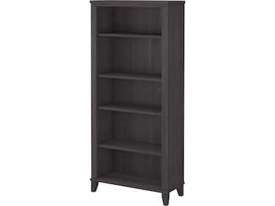Bush Furniture Somerset 65H 5-Shelf Bookcase with Adjustable Shelves, Storm Gray Laminate (WC81565)