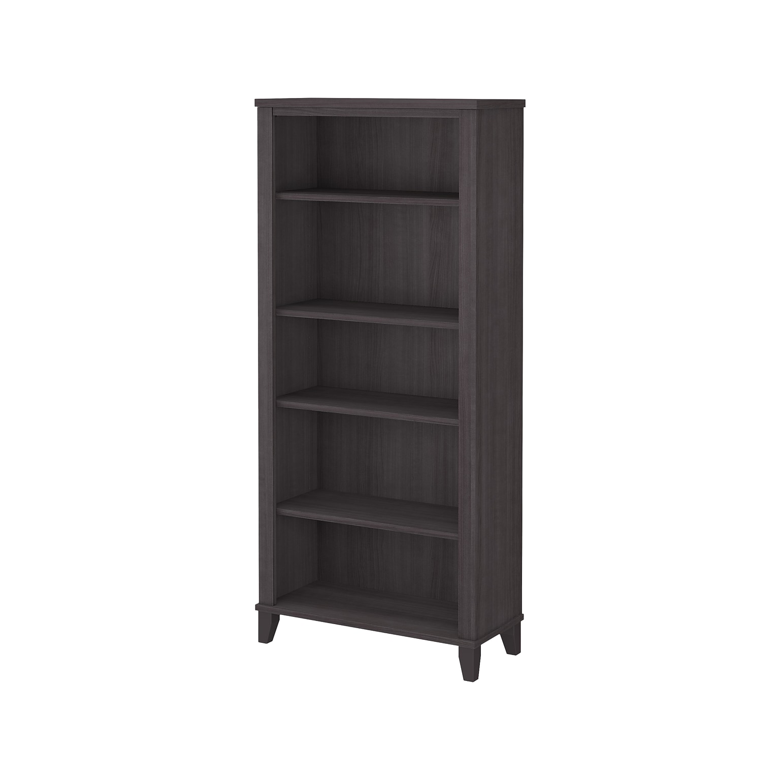 Bush Furniture Somerset 65H 5-Shelf Bookcase with Adjustable Shelves, Storm Gray Laminate (WC81565)