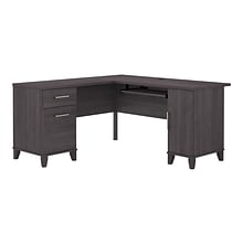 Bush Furniture Somerset 60W L Shaped Desk with Storage, Storm Gray (WC81530K)