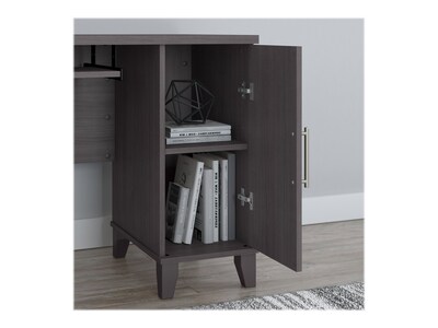 Bush Furniture Somerset 60"W L Shaped Desk with Storage, Storm Gray (WC81530K)