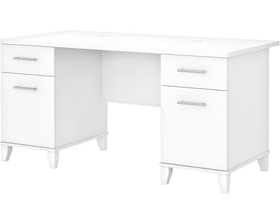 Bush Furniture Somerset 60W Office Desk with Drawers, White (WC81928K)