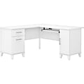 Bush Furniture Somerset 60W L Shaped Desk with Storage, White (WC81930K)