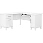 Bush Furniture Somerset 60"W L Shaped Desk with Storage, White (WC81930K)