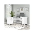 Bush Furniture Somerset 60W L Shaped Desk with Storage, White (WC81930K)