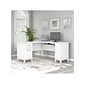 Bush Furniture Somerset 60"W L Shaped Desk with Storage, White (WC81930K)
