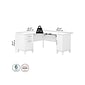 Bush Furniture Somerset 60"W L Shaped Desk with Storage, White (WC81930K)