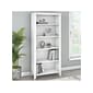 Bush Furniture Somerset 65"H 5-Shelf Bookcase with Adjustable Shelves, White Laminate (WC81965)