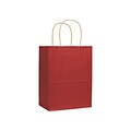 Bags & Bows 8 1/4 x 4 3/4 x 10 1/2 Kraft Paper Shopping Bags, Red, 250/Carton (15-080410-1)