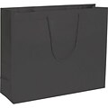 Bags & Bows 16 x 20 x 6 Paper Shopping Bags, Black, 50/Pack (244M-200616-12M)
