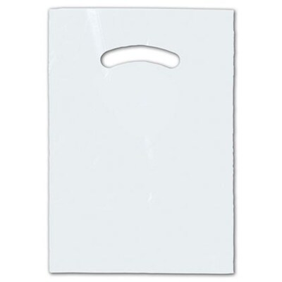 Bags & Bows 12 x 9 Plastic Shopping Bags, Clear, 1000/Carton (248-0912-C)