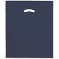 Bags & Bows 15 x 18 x 4 Plastic Shopping Bags, Navy Blue, 500/Carton (248-1518-3)